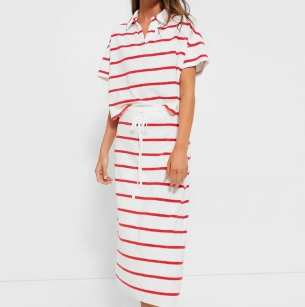 NWOT Vineyard Vines Cropped Striped Terry Cloth Polo